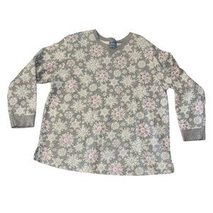 Classic Elements Womens Snowflake Print Long Sleeve Top 20-22W